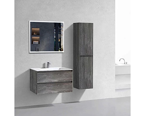 Заказать Комплект мебели серый камень 80 см Vincea Luka VMC-2L800GS + VCB-13800W + VLM-3VN800 в магазине сантехники Santeh-Crystal.ru