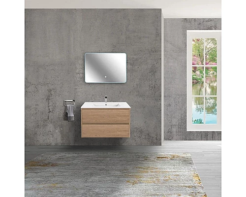 Приобрести Комплект мебели натуральный дуб 81,5 см Vincea Gio VMC-2G800NO + VBS-13980 + VLM-2I800 в магазине сантехники Santeh-Crystal.ru