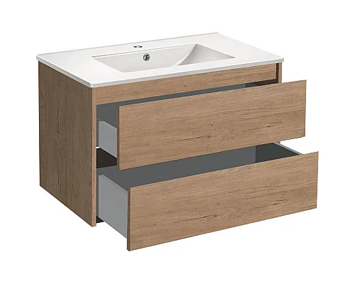 Приобрести Комплект мебели натуральный дуб 81,5 см Vincea Gio VMC-2G800NO + VBS-13980 + VLM-2I800 в магазине сантехники Santeh-Crystal.ru