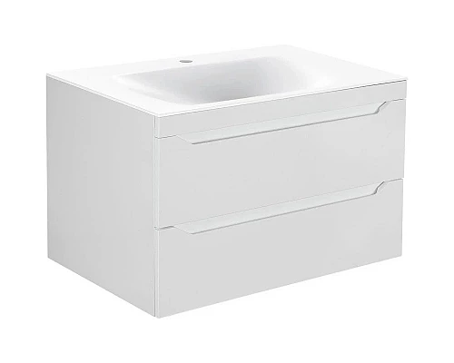 Купить Тумба с раковиной белый глянец 80,5 см Vincea Fine VMC-2F800GW + VCB-1F800W в магазине сантехники Santeh-Crystal.ru