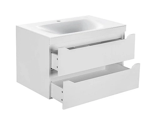 Купить Тумба с раковиной белый глянец 80,5 см Vincea Fine VMC-2F800GW + VCB-1F800W в магазине сантехники Santeh-Crystal.ru