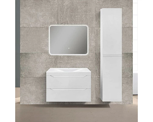 Купить Комплект мебели белый глянец 80,5 см Vincea Fine VMC-2F800GW + VCB-1F800W + VLM-2A800 в магазине сантехники Santeh-Crystal.ru