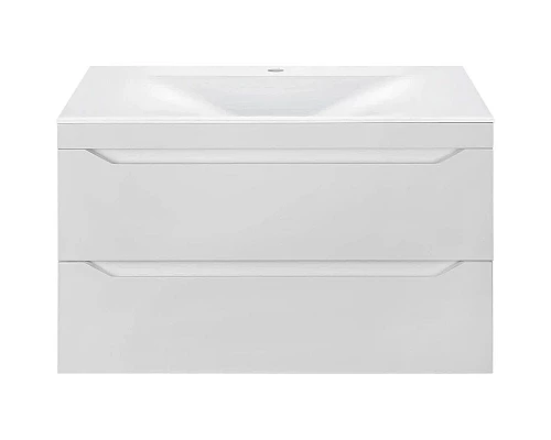 Купить Комплект мебели белый глянец 80,5 см Vincea Fine VMC-2F800GW + VCB-1F800W + VLM-2A800 в магазине сантехники Santeh-Crystal.ru