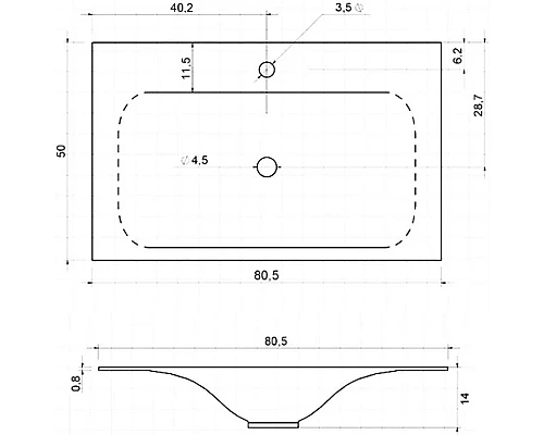 Купить Комплект мебели бетон 80,5 см Vincea Fine VMC-2F800BT + VCB-1F800W + VLM-2A800 в магазине сантехники Santeh-Crystal.ru