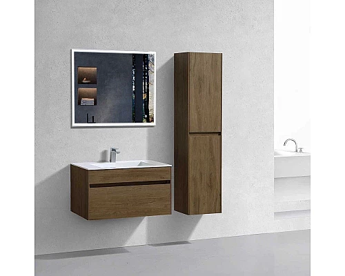 Заказать Тумба с раковиной дуб табачный 80 см Vincea Chiara VMC-2C800TO + VCB-13800W в магазине сантехники Santeh-Crystal.ru