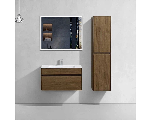 Заказать Тумба с раковиной дуб табачный 80 см Vincea Chiara VMC-2C800TO + VCB-13800W в магазине сантехники Santeh-Crystal.ru