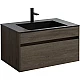 Приобрести Тумба с раковиной темный дуб 80 см Vincea Chiara VMC-2C800RO + VCB-13800B в магазине сантехники Santeh-Crystal.ru