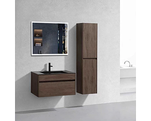 Купить Комплект мебели темный дуб 80 см Vincea Chiara VMC-2C800RO + VCB-13800B + VLM-3VN800 в магазине сантехники Santeh-Crystal.ru