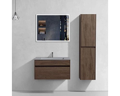 Купить Комплект мебели темный дуб 80 см Vincea Chiara VMC-2C800RO + VCB-13800G + VLM-3VN800 в магазине сантехники Santeh-Crystal.ru