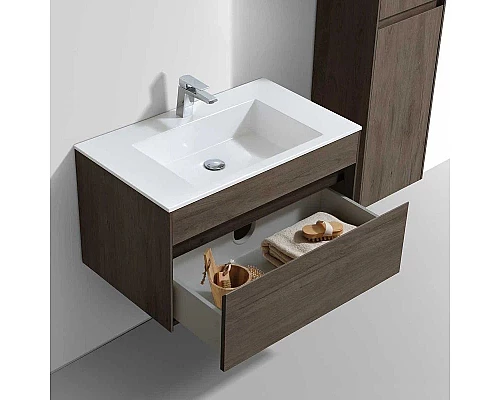 Заказать Комплект мебели темный дуб 80 см Vincea Chiara VMC-2C800RO + VCB-13800W + VLM-3VN800 в магазине сантехники Santeh-Crystal.ru