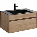 Тумба с раковиной натуральный дуб 80 см Vincea Chiara VMC-2C800NO + VCB-13800B