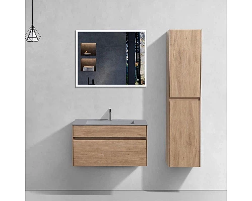 Заказать Комплект мебели натуральный дуб 80 см Vincea Chiara VMC-2C800NO + VCB-13800G + VLM-3VN800 в магазине сантехники Santeh-Crystal.ru