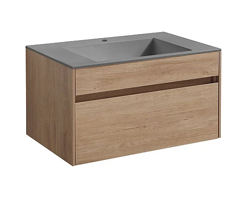 Заказать Комплект мебели натуральный дуб 80 см Vincea Chiara VMC-2C800NO + VCB-13800G + VLM-3VN800 в магазине сантехники Santeh-Crystal.ru