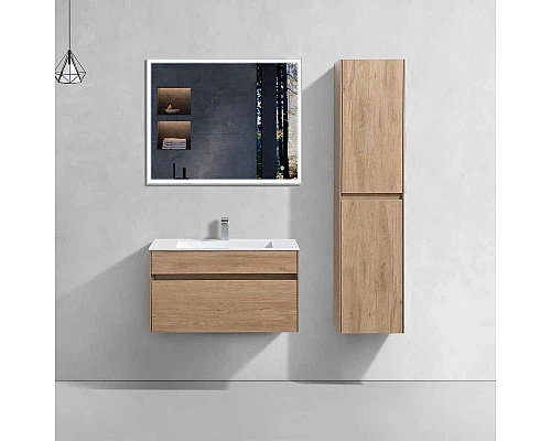 Заказать Комплект мебели натуральный дуб 80 см Vincea Chiara VMC-2C800NO + VCB-13800W + VLM-3VN800 в магазине сантехники Santeh-Crystal.ru