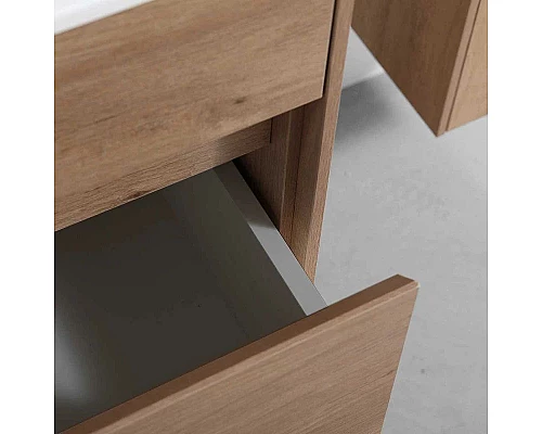 Заказать Комплект мебели натуральный дуб 80 см Vincea Chiara VMC-2C800NO + VCB-13800W + VLM-3VN800 в магазине сантехники Santeh-Crystal.ru