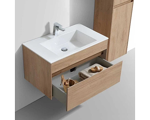 Заказать Комплект мебели натуральный дуб 80 см Vincea Chiara VMC-2C800NO + VCB-13800W + VLM-3VN800 в магазине сантехники Santeh-Crystal.ru