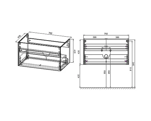 Заказать Тумба с раковиной серый камень 80 см Vincea Chiara VMC-2C800GS + VCB-13800B в магазине сантехники Santeh-Crystal.ru