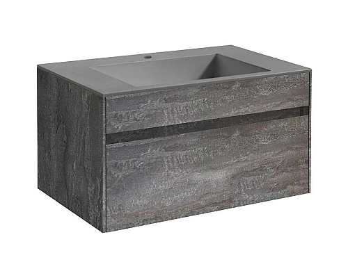 Приобрести Комплект мебели серый камень 80 см Vincea Chiara VMC-2C800GS + VCB-13800G + VLM-3VN800 в магазине сантехники Santeh-Crystal.ru