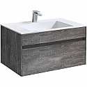 Тумба с раковиной серый камень 80 см Vincea Chiara VMC-2C800GS + VCB-13800W