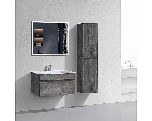 Купить Комплект мебели серый камень 80 см Vincea Chiara VMC-2C800GS + VCB-13800W + VLM-3VN800 в магазине сантехники Santeh-Crystal.ru