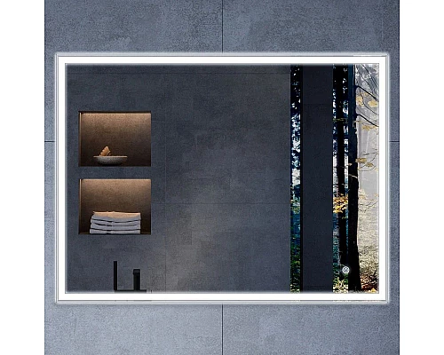 Купить Комплект мебели серый камень 80 см Vincea Chiara VMC-2C800GS + VCB-13800W + VLM-3VN800 в магазине сантехники Santeh-Crystal.ru