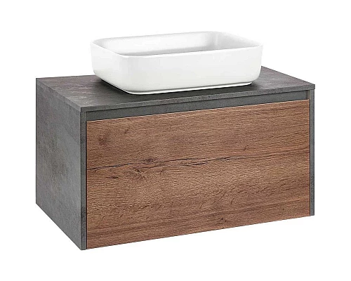 Заказать Тумба с раковиной дуб табачный/бетон 80 см Vincea Mesa VMC-2MS800TB + VBS-105 в магазине сантехники Santeh-Crystal.ru
