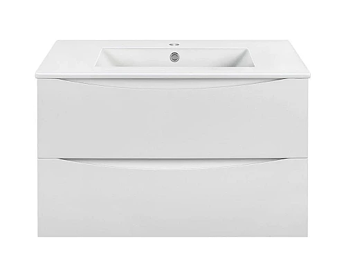 Приобрести Тумба с раковиной белый глянец 81,5 см Vincea Mia VMC-2MC800GW + VBS-13980 в магазине сантехники Santeh-Crystal.ru