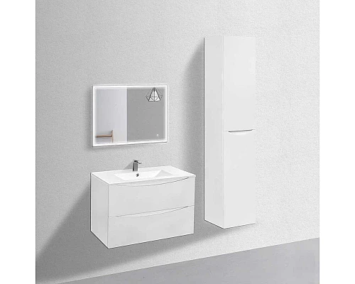 Приобрести Тумба с раковиной белый глянец 81,5 см Vincea Mia VMC-2MC800GW + VBS-13980 в магазине сантехники Santeh-Crystal.ru