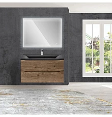 Комплект мебели дуб винтаж 90 см Vincea Mia VMC-2MA900VO + VCB-3M900B + VLM-3VN900