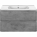 Тумба с раковиной бетон 79,4 см Vincea Vico VMC-2V800BT + VCB-2VP800W