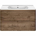 Тумба с раковиной дуб винтаж 79,4 см Vincea Vico VMC-2V800VO + VCB-2VP800W