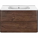 Тумба с раковиной темный дуб 79,4 см Vincea Vico VMC-2V800RW + VCB-2VP800W