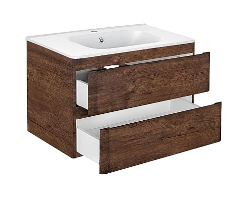 Приобрести Комплект мебели темный дуб 79,4 см Vincea Vico VMC-2V800RW + VCB-2VP800W + VLM-2A800 в магазине сантехники Santeh-Crystal.ru