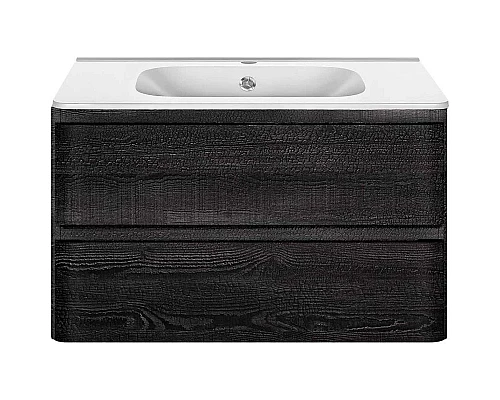 Приобрести Комплект мебели черное дерево 79,4 см Vincea Vico VMC-2V800CN + VCB-2VP800W + VLM-3MA800 в магазине сантехники Santeh-Crystal.ru