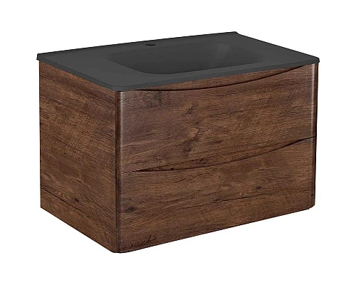 Заказать Тумба с раковиной темный дуб 79,4 см Vincea Paola VMC-2P800RW + VCB-2VP800B в магазине сантехники Santeh-Crystal.ru
