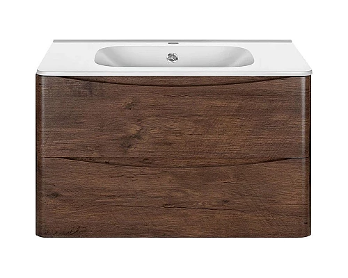 Купить Тумба с раковиной темный дуб 79,4 см Vincea Paola VMC-2P800RW + VCB-2VP800W в магазине сантехники Santeh-Crystal.ru