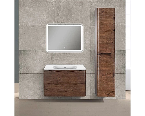 Купить Тумба с раковиной темный дуб 79,4 см Vincea Paola VMC-2P800RW + VCB-2VP800W в магазине сантехники Santeh-Crystal.ru