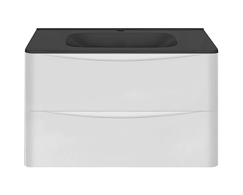 Купить Тумба с раковиной белый глянец 79,4 см Vincea Paola VMC-2P800GW + VCB-2VP800B в магазине сантехники Santeh-Crystal.ru