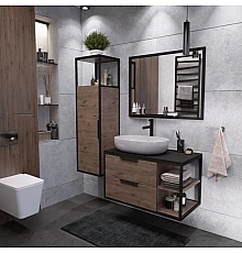 Комплект мебели дуб веллингтон/черный 90 см Grossman Лофт 109001 + GR-3015 + 209001