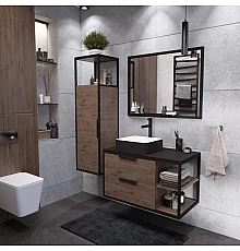 Комплект мебели дуб веллингтон/черный 90 см Grossman Лофт 109001 + GR4042BW + 209001