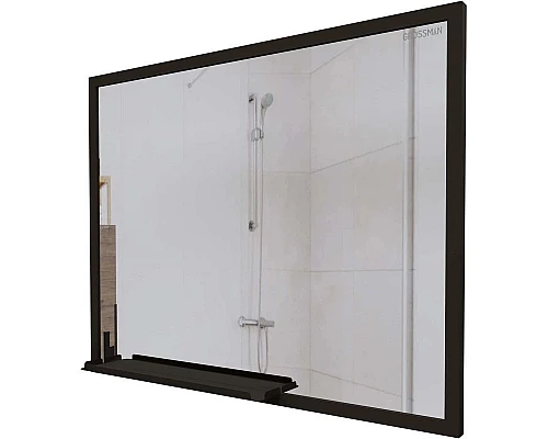 Купить Комплект мебели дуб веллингтон/черный 90 см Grossman Лофт 109001 + GR-3020 + 209001 в магазине сантехники Santeh-Crystal.ru