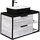 Заказать Тумба с раковиной шанико/черный 90 см Grossman Лофт 109002 + GR-4041BW в магазине сантехники Santeh-Crystal.ru