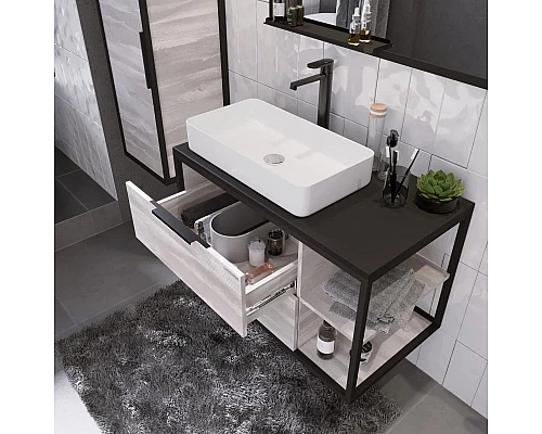 Заказать Комплект мебели шанико/черный 90 см Grossman Лофт 109002 + GR-3031 + 209001 в магазине сантехники Santeh-Crystal.ru