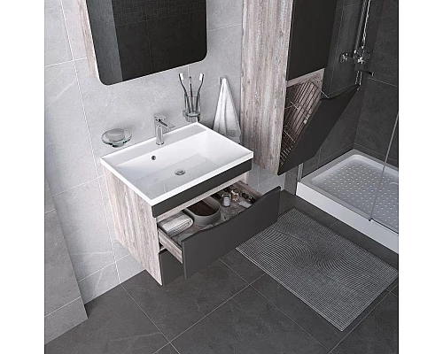 Заказать Тумба с раковиной бетон пайн/графит матовый 80,2 см Grossman Талис 108013 + 4627173210188 в магазине сантехники Santeh-Crystal.ru