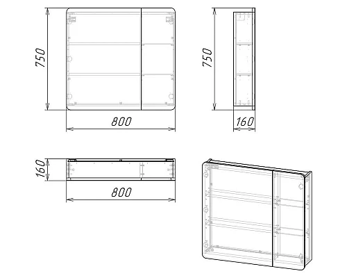 Заказать Комплект мебели бетон пайн/графит матовый 80,2 см Grossman Талис 108013 + 4627173210188 + 208009 в магазине сантехники Santeh-Crystal.ru