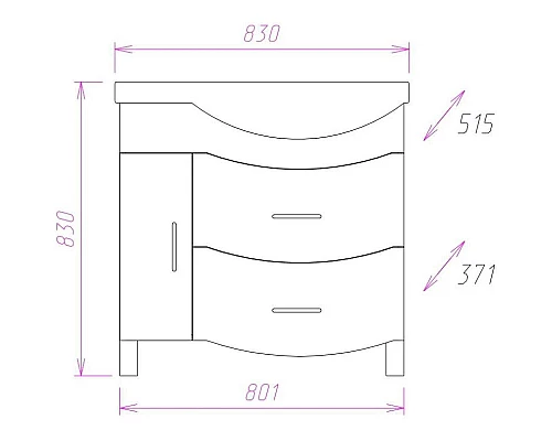Заказать Тумба белый глянец 80,1 см Onika Вальс 108209 в магазине сантехники Santeh-Crystal.ru