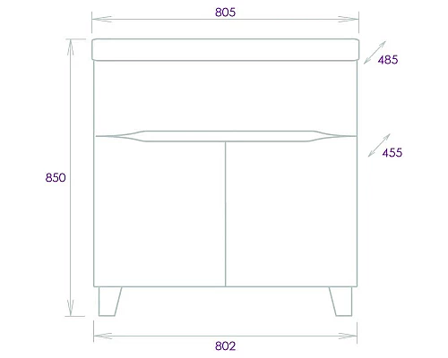 Купить Тумба белый глянец 80,2 см Onika Стрим 108055 в магазине сантехники Santeh-Crystal.ru