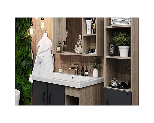 Купить Тумба дуб сонома/серый матовый 77 см Onika Тимбер 108053 в магазине сантехники Santeh-Crystal.ru