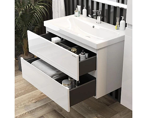 Купить Тумба белый глянец 78 см Onika Эвада 108058 в магазине сантехники Santeh-Crystal.ru