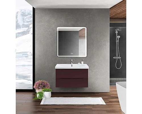 Купить Тумба Bordo Lucido 76,2 см BelBagno Marino MARINO-CER-800-2C-SO-BRDL-P в магазине сантехники Santeh-Crystal.ru